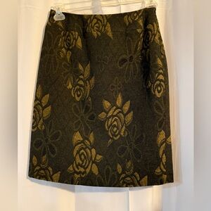 Kasper Textured Floral Pencil Skirt | Size 4 | Side Zip | Classic Workwear